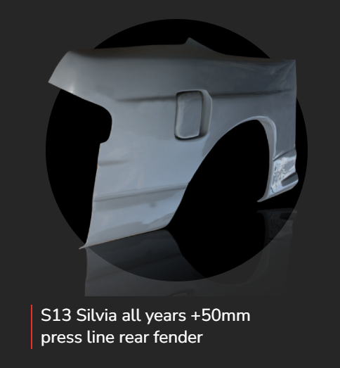 Origin Labo Kit rear overfenders Nissan Silvia S13 +50mm press line