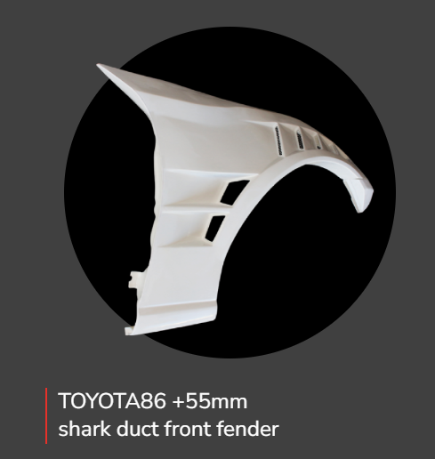 Origin Labo Kit fenders avant Shark Gill Toyota/Scion/Subaru GT86/FR-S/BRZ ZN6/ZC6 +55mm